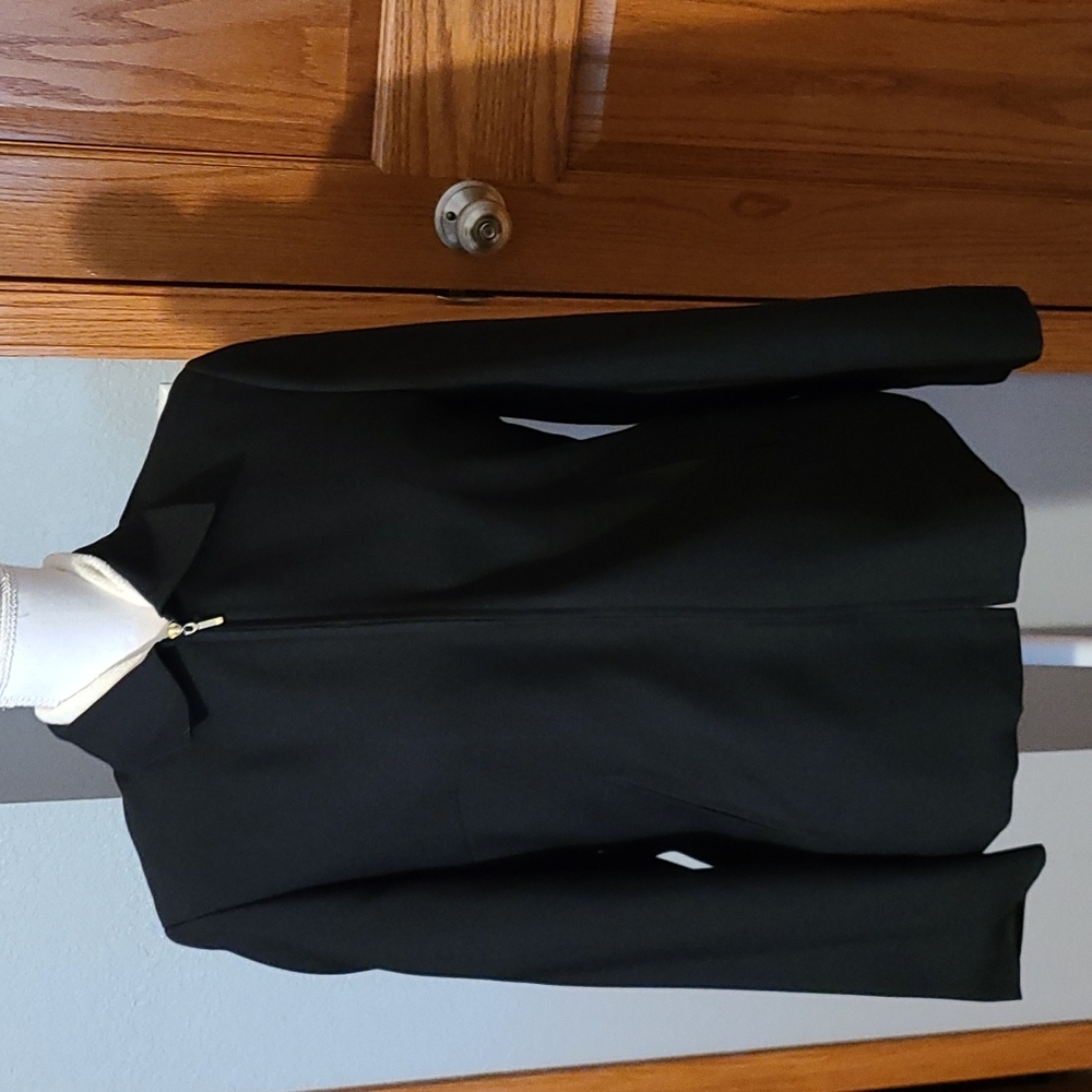 Collared jacket, sz 10, black, evan-picone